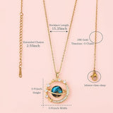 Moon Planet 18K Gold Plated Necklace