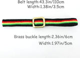 Hand Knitted Cotton Rasta Buckled Belt #2