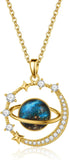 Moon Planet 18K Gold Plated Necklace