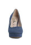 Kostur Denim Block Heel Pumps