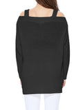 Off Shoulder Loose Over Sized Fit Sweater Knit Top-4 Colors