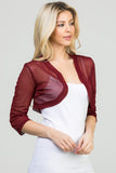 3/4 Sleeve Sheer Chiffon Open Front Bolero- 9 Colors