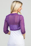 3/4 Sleeve Sheer Chiffon Open Front Bolero- 9 Colors