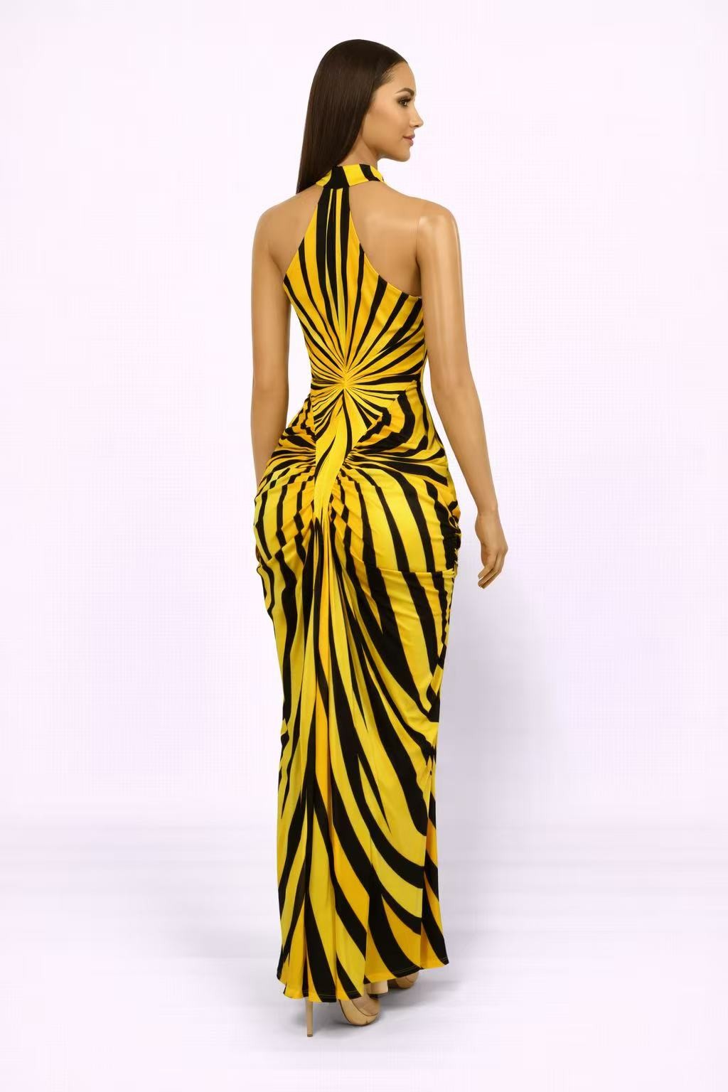 Golden Hour Halter Maxi Dress- Yellow