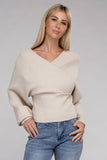 Viscose Cross Wrap Pullover Sweater Top- 4 Colors