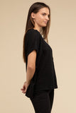 Dolman Short Sleeve Jacquard Sweater Top- 3 Colors