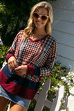 HOUNDS TOOTH PRINT BOXY TOP-2 COLORS