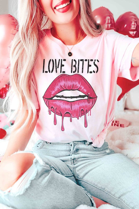 LOVE BITES LIPS Graphic T-Shirt-5 Colors