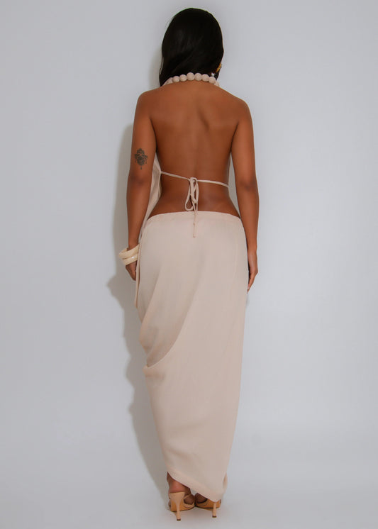 Show Stopper Midi Dress- Champagne