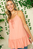 RUFFLED BOTTOM TUNIC TANK TOP-4 COLORS