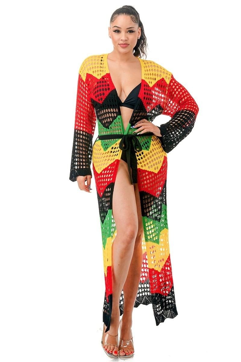 Rasta Reggae Jamaican Long Cardigan/Kimono