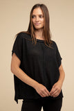 Dolman Short Sleeve Jacquard Sweater Top- 3 Colors