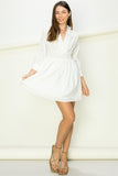 Fairy Dust Smocked Collared Mini White Dress