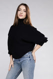 Viscose Dolman Sleeve Turtleneck Sweater Top- 5 Colors