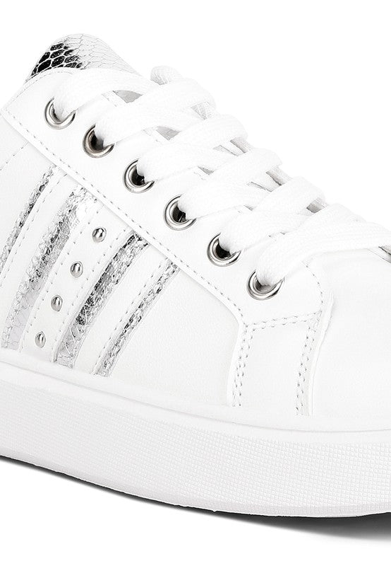 Claude Faux Leather Back Panel Detail Sneakers- 3 Colors