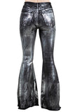 Metallic Bell Bottom Jean Black -Inseam 32