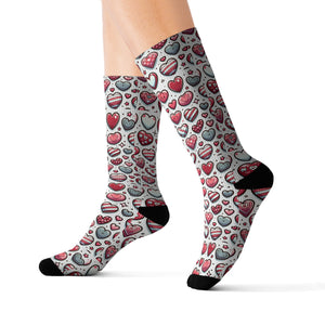 Sublimation Socks Valentines Hearts