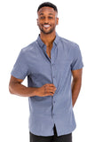 Weiv Men's Casual Short Sleeve Solid Shirts-11 Colors