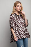 LIGHT SATIN PRINT BUTTON DOWN SHIRT-2 COLORS