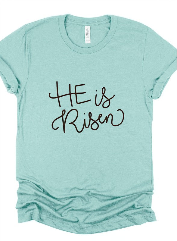Unisex He is Risen Crewneck Tee- 7 Colors