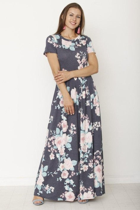 Plus Size Short Sleeve Maxi W/ Pocket