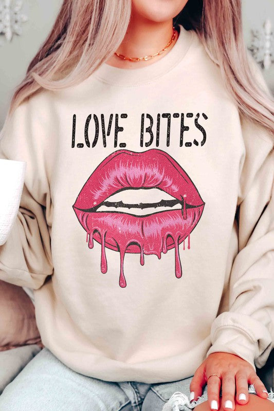 LOVE BITES LIPS Graphic Sweatshirt-4 Colors
