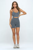 SEAMLESS SLEVELESS CROP TOP AND BIKER SHORTS SET (6 COLORS)