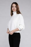 Viscose Dolman Sleeve Turtleneck Sweater Top- 5 Colors