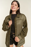 FAUX FUR AND SUEDE JACKET- OLIVE OR CAMEL