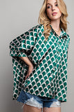 LIGHT SATIN PRINT BUTTON DOWN SHIRT-2 COLORS