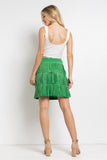 RHINESTONE SUEDE FRINGE SKIRT-6 COLORS