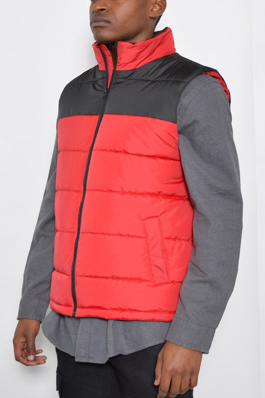 MEN'S PADDED WINTER TWO TONE VEST- 6 COLORS