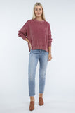 Washed Side Slit Oversized Cropped Sweater Top- 2 Colors