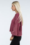 Washed Collared Henley Sweater Top- 6 Colors