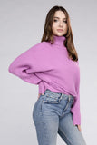 Viscose Dolman Sleeve Turtleneck Sweater Top- 5 Colors