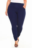 Lady's Plus Size Ponte Pants-4 Colors