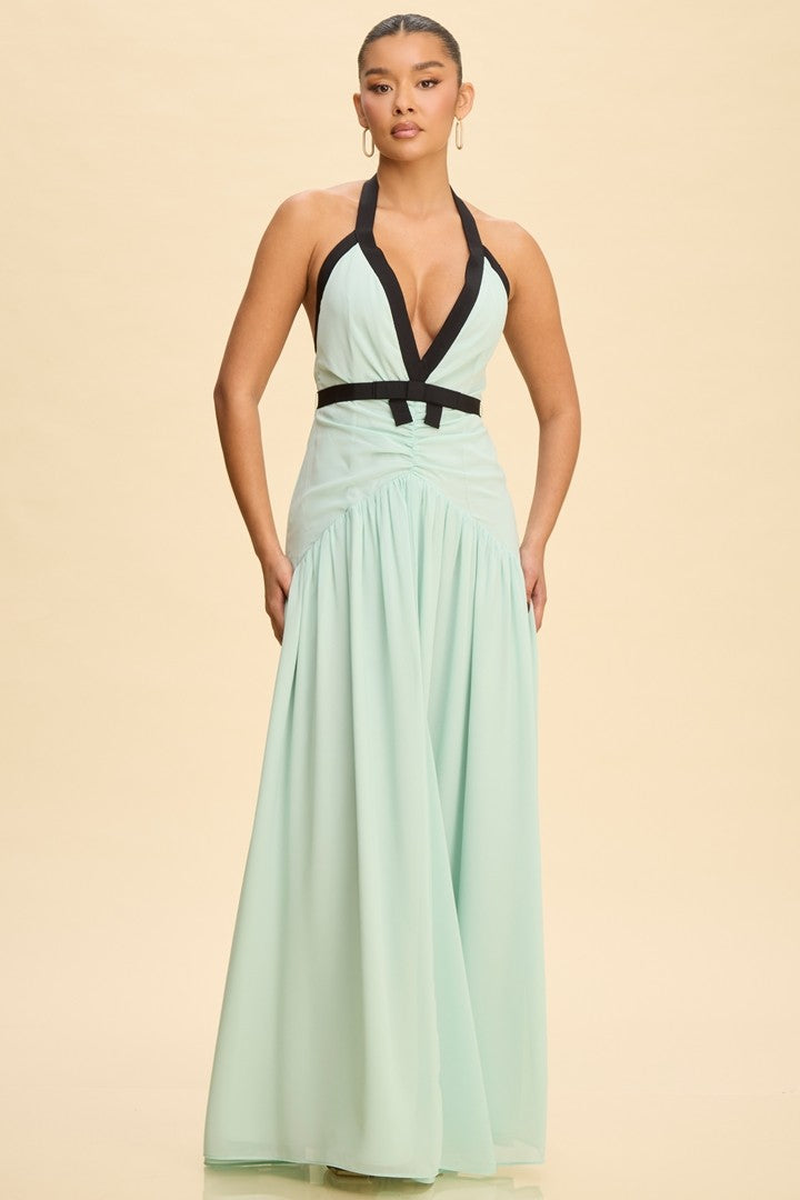 Season's Beginnings Maxi Dress- Green