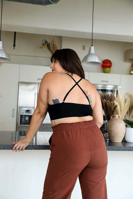 Plus Size Crochet Lace High Neck Bralette (5 Colors)