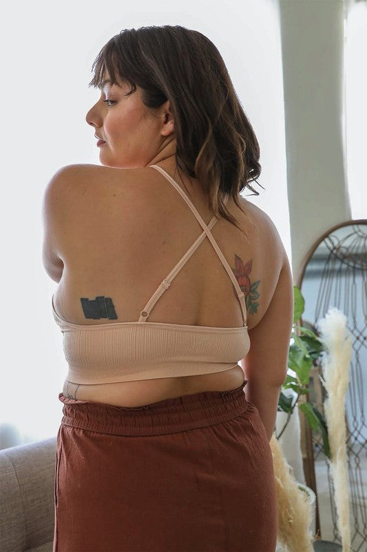 Plus Size Crochet Lace High Neck Bralette (5 Colors)