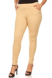 Lady's Plus Size Ponte Pants-4 Colors