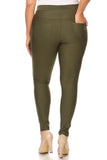 Lady's Plus Size Ponte Pants-4 Colors