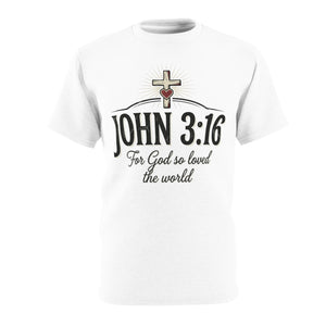 John 3:16 T-Shirt — Christian Faith Tee with Cross & "For God so loved the world"