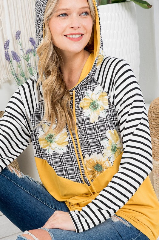 FLORAL STRIPE MIXED SWEATSHIRTS