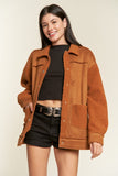 FAUX FUR AND SUEDE JACKET- OLIVE OR CAMEL