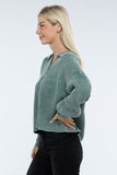 Washed Collared Henley Sweater Top- 6 Colors