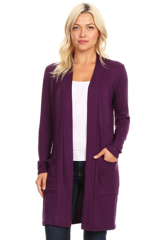 Knee Length Duster Cardigan-16 Colors