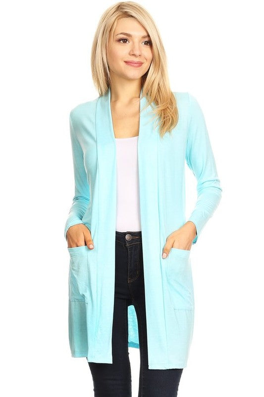Knee Length Duster Cardigan-16 Colors