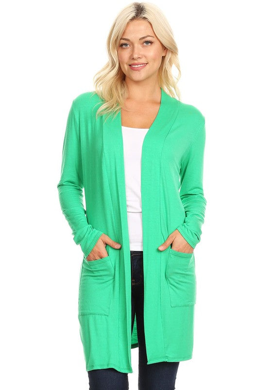 Knee Length Duster Cardigan-16 Colors
