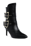 Ebera Chunky Buckle Strap Ankle Boots- 2 Colors