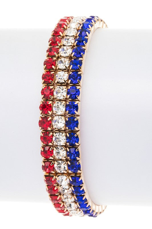 Americana Stretch Rhinestone Bracelet